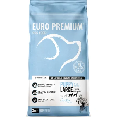 4x Euro-Premium Puppy Large Kip - Rijst 3 kg