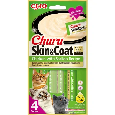 Ciao Churu Kattensnack Skin&Coat - Chicken&Scallop 4 x 14 gr