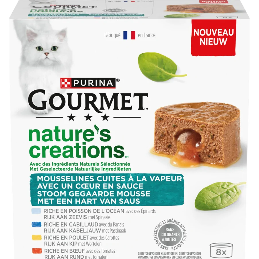 Gourmet Nature's Creations Blik Mousse met Saus Zeevis 8 x 85 gr
