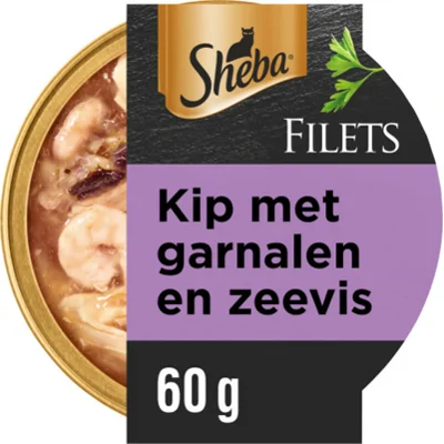 Sheba Filets Kattenvoer Natvoer Garnaal&Oceaanvis&Kip in Saus 60 gr