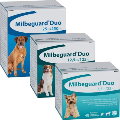 Milbeguard Duo Middelgrote Hond 12,5/125 - 4 tabletten