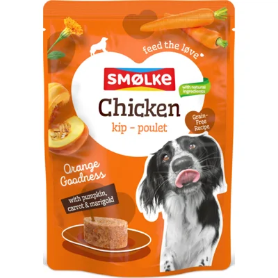 8x Smolke Hondenvoer Nat Chicken Orange Goodness 300 gr