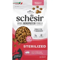 6x Schesir Monoproteïne Promo Kattenvoer Droog Sterilized Ham 1,5 kg