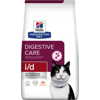 4x Hill's Prescription Diet Kattenvoer Droog i/d Digestive Care Kip 3 kg