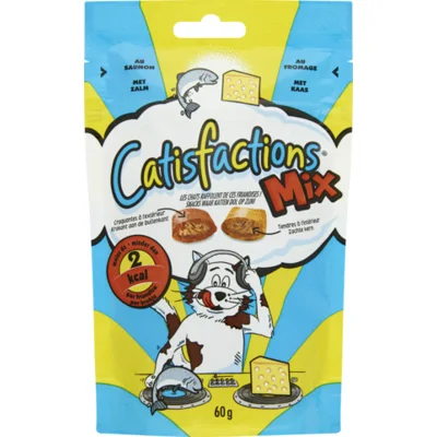 Catisfactions Mix Zalm & Kaas kattensnacks 60 gram