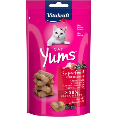 Vitakraft Cat Yums Superfood met vlierbes kattensnack (40 g) 2 verpakkingen