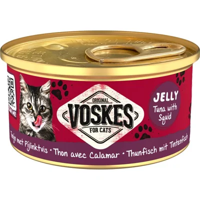 Voskes Jelly tonijn met pijlinktvis natvoer kat (24x85 g) 1 tray (24 x 85 g)