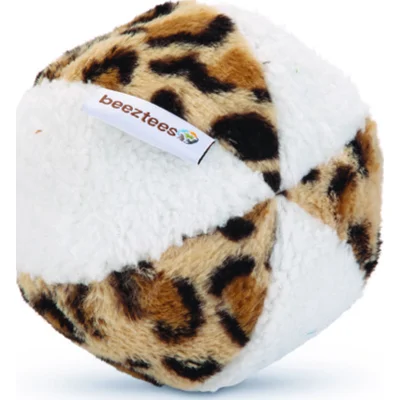Beeztees Pluche Hondenspeelgoed Safari Bal 11 cm Wit - Bruin