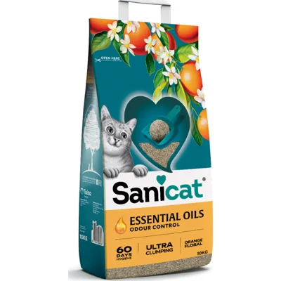 Sanicat Essential Oils Ultra Cream Kattenbakvulling Orange Floral 10 kg