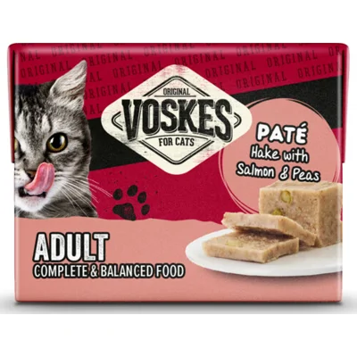 Voskes Original Paté Adult Heek&Zalm&Erwten 8 x 95 gr
