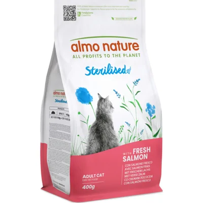 Almo Nature - Sterilised - Droogvoer - 400 gram - Zalm & Rijst