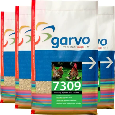 4x Garvo Kippenvoer Volledig Legmeel met Kruiden 4 kg