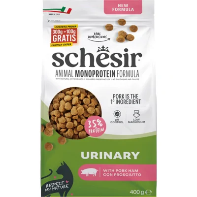 Schesir Monoproteïne Promo Kattenvoer Droog Urinary Ham 400 gr