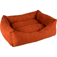 Duvo+ mand rechthoekig velvet copper rood/wit M - 67x50x22