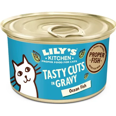 Lily's Kitchen Tasty Cuts in Saus met Oceaanvis kattenvoer nat 85 gr