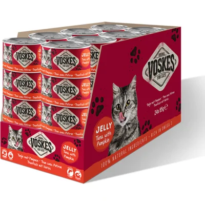 Voskes Jelly tonijn met pompoen natvoer kat (24x85 g) 1 tray (24 x 85 g)