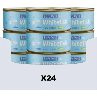 24x Prins Soft Paté Kattenvoer Nat Witvis 70 gr
