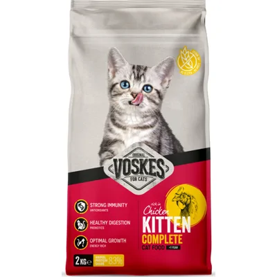6x Voskes Kattenbrokken Kitten Kip 2 kg