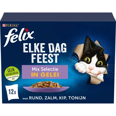 Felix Elke Dag Feest Mix Selectie in Gelei 7+ Jaar 12 x 85 gr