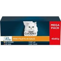 Gourmet Perle Mini Filets in Saus Kalkoen, Eend, Tonijn&Lam 40 x 85 gr