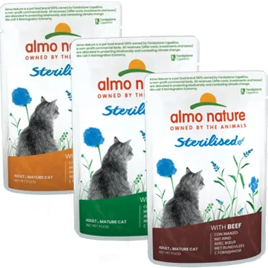 Almo Nature - Sterilised - Kattenvoer - Maaltijdzakje - Kip - 30 x 70 g