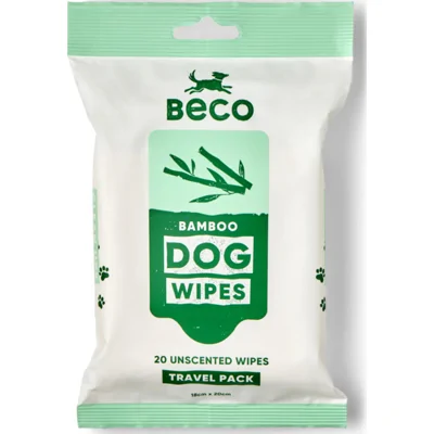 Beco Bamboo Wipes Travel Pack Ongeparfumeerd 20 stuks