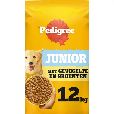 Pedigree Junior met gevogelte en groenten hondenvoer 12 kg