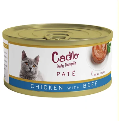 Cadilo Daily Delights - kip met rund paté - natvoer kat (70 g) 1 verpakking (6 x 70g)