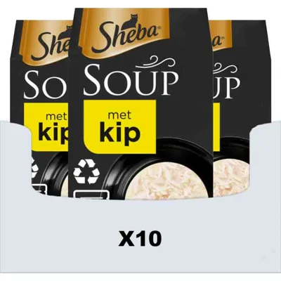 10x Sheba Soup Kattenvoer Natvoer Kip 4 x 40 gr
