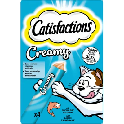 Catisfactions Kattensnack Zalm Creamy 4 x 10 gr