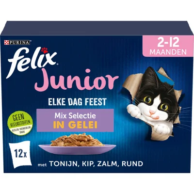 Felix Elke Dag Feest Mix Selectie in Gelei Junior 12 x 85 gr