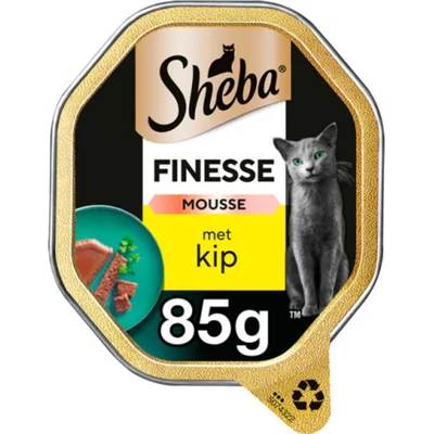 Sheba Finesse Kattenvoer Natvoer Mousse Kip Kuipjes 85 gr