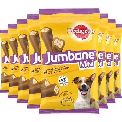 8x Pedigree Jumbstone Hondensnacks Mini Kip&Lam 160 gr