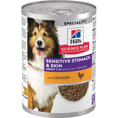 Hill's Science Plan Adult Sensitive Stomach & Skin - Kip - 12 x 370 g