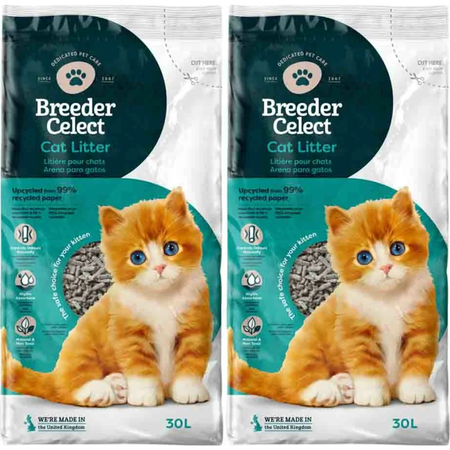 2x Breedercelect Kattenbakvulling 30 liter