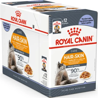 96x Royal Canin Hair & Skin Care Jelly Kattenvoer Nat 85 gr