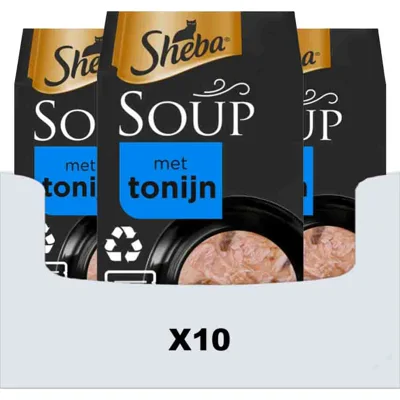 10x Sheba Soup Kattenvoer Natvoer Tonijn 4 x 40 gr