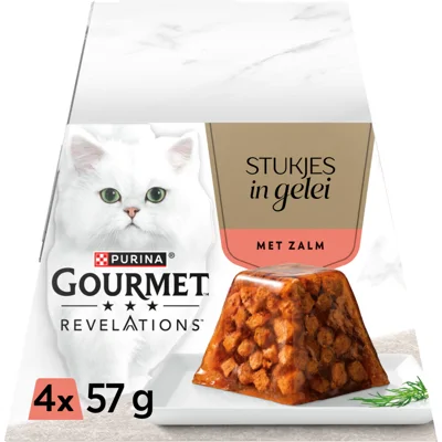 Gourmet Revelations Gelei Kattenvoer Nat Zalm 4 x 57 gr