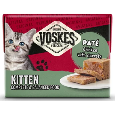 Voskes Original Paté Kitten Kip&Wortelen 8 x 95 gr