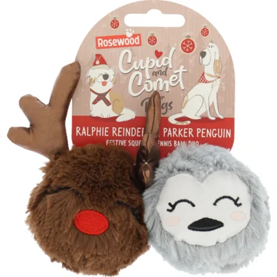 Rosewood Hondenspeelgoed Cupid&Comet Rendier&Pinguïn Duo 2 stuks