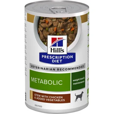 Hill's Prescription Diet Metabolic Weight Management Stoofpotje hond met Kip & Groenten 12x354g blik