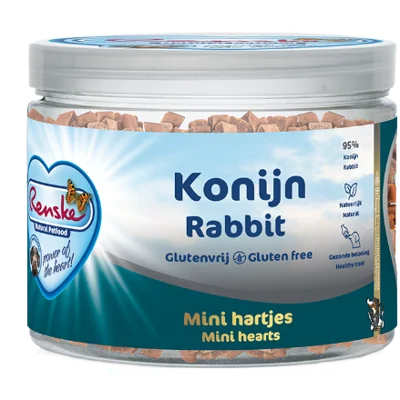 Renske gezonde beloning mini hartjes konijn 100 gram