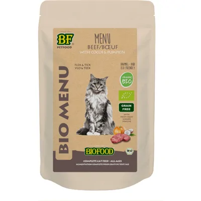 BF Petfood Biofood Organic Rund Bio menu natvoer kat (zakjes 100 gr) 2 x (20 x 100 g)