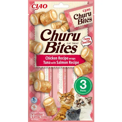 Inaba Ciao Churu Bites kip met tonijn en zalm kattensnack 18 x 10 g