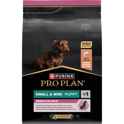 4x Pro Plan Puppy Small&Mini Sensitive Skin Zalm 3 kg