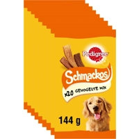 9x Pedigree Schmackos Hondensnacks Gevogelte Mix 144 gr