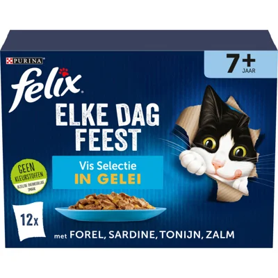 Felix Elke Dag Feest Vis Selectie in Gelei 7+ Jaar 12 x 85 gr