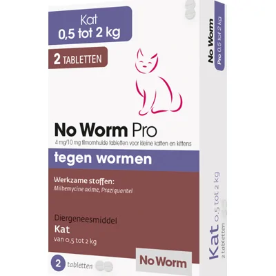 No Worm Pro Ontworming Kleine Kat&Kitten 4 tabletten
