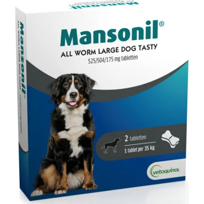 Mansonil All Worm Large Dog Tasty Bone Hond 2 stuks