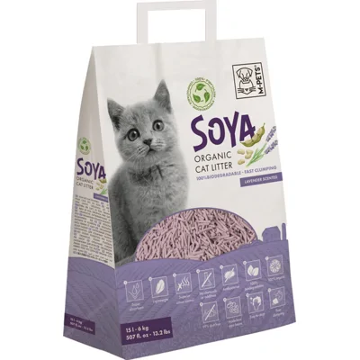 M-PETS - Soya Kattenbakvulling - 6 kg - 15 L - Lavendel Geur